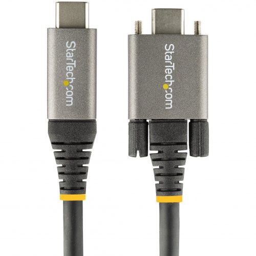 Startech .com 20″ 50cm Side Screw Locking USB C Cable 10Gbps, USB 3.1 Gen 2 Type-C Cable, 5A/100W PD, DP Alt Mode, Dual Screw Lock USB-C… USB31CCSLKV50CM