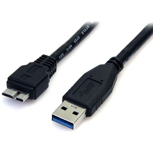 Startech .com 0.5m (1.5ft) Black SuperSpeed USB 3.0 Cable A to Micro BM/MConnect a USB 3.0 Micro USB external hard drive to your compu… USB3AUB50CMB