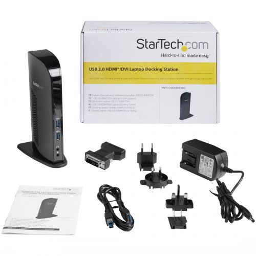 Startech .com USB 3.0 Docking StationCompatible with Windows / macOSSupports Dual DisplaysHDMI and DVIDVI to VGA Adapter Included… USB3SDOCKHD