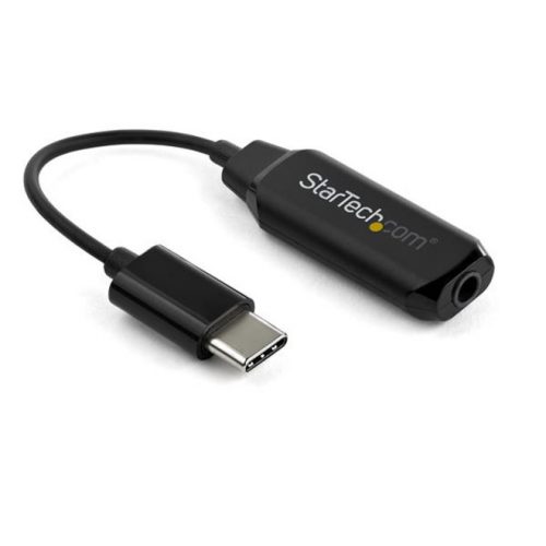 Startech .com USB C to 3.5mm Audio Adapter USB Type C to AUX Female Wired Headphone Jack w/32-bit DAC Active Digital Sound Card for HeadsetU… USBCAUDIO