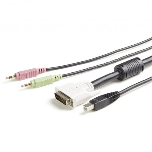 Startech .com .com 4-in-1 USB DVI KVM Cable with Audio and MicrophoneConnect high resolution DVI video, USB, audio and microphone… USBDVI4N1A6