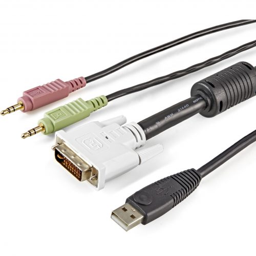 Startech .com .com 4-in-1 USB DVI KVM Cable with Audio and MicrophoneConnect high resolution DVI video, USB, audio and microphone… USBDVI4N1A6