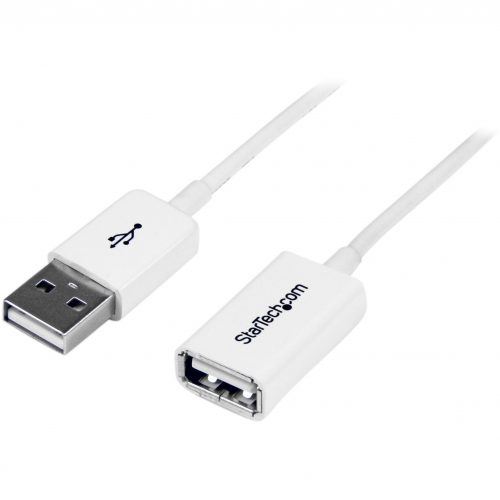 Startech .com 2m White USB 2.0 Extension Cable A to AM/FExtend the length of your USB 2.0 cable by up to 2mUSB Male to Female Cable… USBEXTPAA2MW