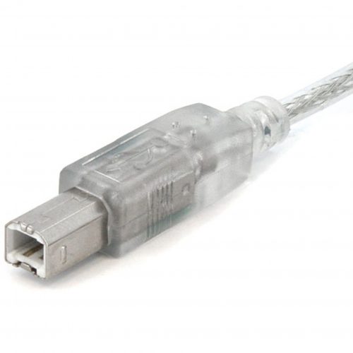 Startech .com .com Transparent USB 2.0 cable4 pin USB Type A (M)4 pin USB Type B (M)10 ftType A MaleType B Male10ft -… USBFAB10T