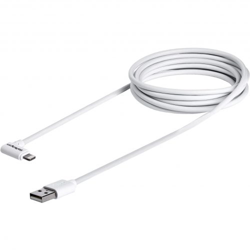 Startech .com Angled Lightning to USB Cable2m (6ft)WhiteCharge or Sync your iPhone, iPod, or iPad over longer distances, keeping the c… USBLT2MWR