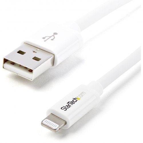 Startech .com 2m (6ft) Long White Apple® 8-pin Lightning Connector to USB Cable for iPhone / iPod / iPadCharge and Sync your Apple Lightn… USBLT2MW