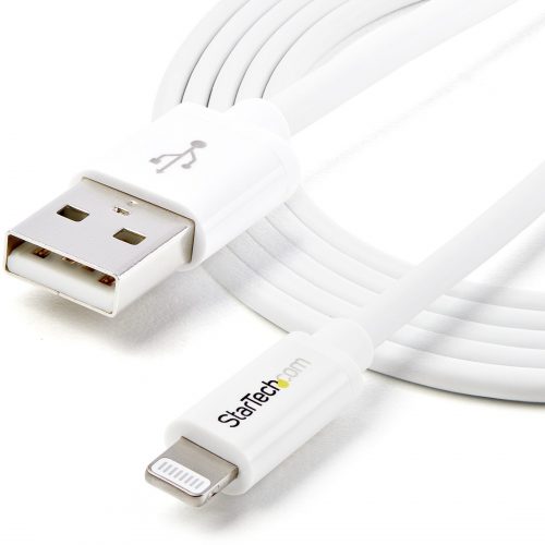 Startech .com 2m (6ft) Long White Apple® 8-pin Lightning Connector to USB Cable for iPhone / iPod / iPadCharge and Sync your Apple Lightn… USBLT2MW