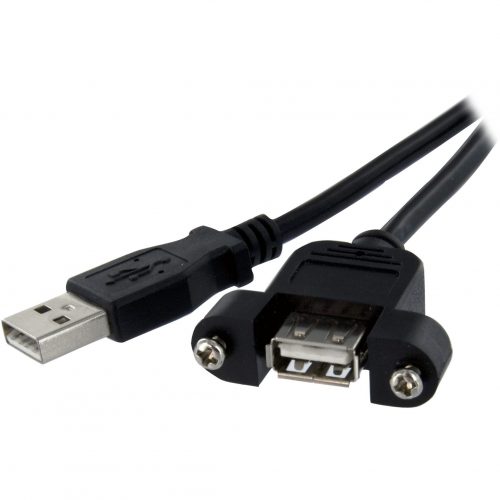 Startech .com 3 ft Panel Mount USB Cable A to AF/MAdd an external panel mount USB connection to a PC or faceplateUSB Female to Male… USBPNLAFAM3