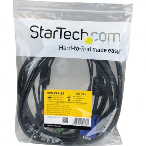 Startech .com 10 ft 4-in-1 USB VGA KVM Cable with Audio and Microphone10ft USBVGA4N1A10