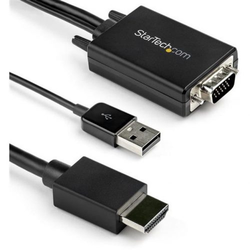 Startech .com 10ft VGA to HDMI Converter Cable with USB Audio Support1080p Analog to Digital Video Adapter CableMale VGA to Male HDMI -… VGA2HDMM10