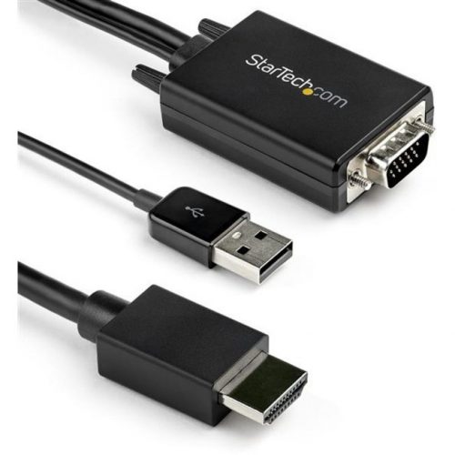 Startech .com 6ft VGA to HDMI Converter Cable with USB Audio Support1080p Analog to Digital Video Adapter CableMale VGA to Male HDMIVG… VGA2HDMM6