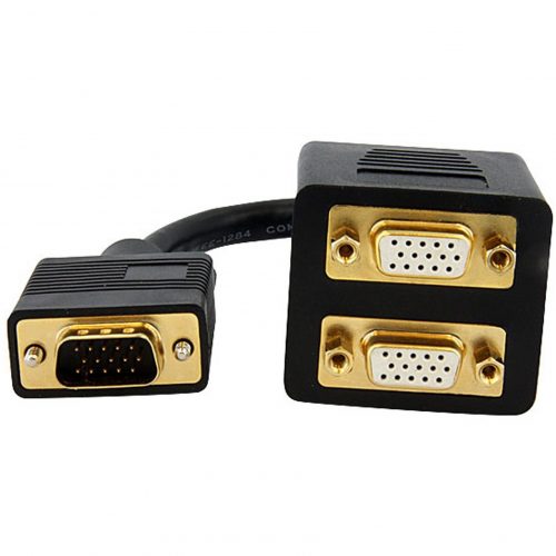 Startech .com 1 ft VGA to 2x VGA Video Splitter CableM/FMirror the output from a VGA source to two VGA displays.vga splitter cablev… VGASPL1VV