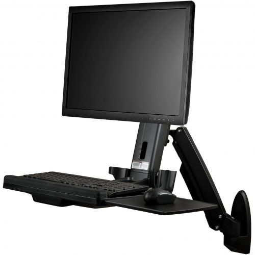 Startech .com Wall Mount Workstation, Full Motion Standing Desk, Ergonomic Height Adjustable Monitor & Keyboard Tray Arm, For VESA DisplayErg… WALLSTS1