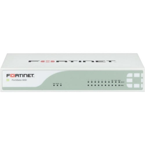 Fortinet FortiGate 60D-POE Network Security/Firewall Appliance8 Port1000Base-TGigabit Ethernet8 x RJ-45Desktop, Wall Mount… FG-60D-POE-USG