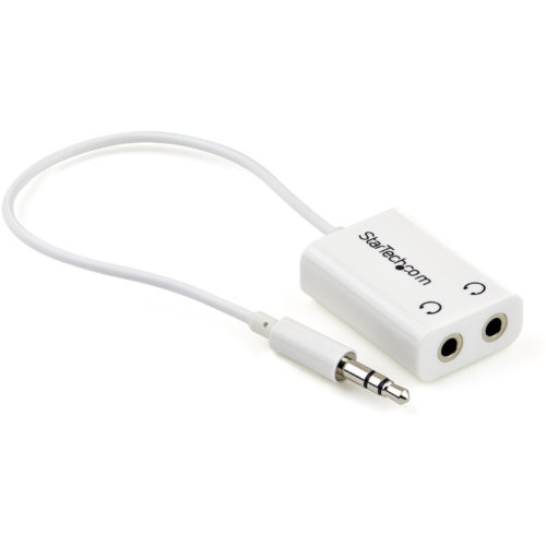 Startech .com White Slim Mini Jack Headphone Splitter Cable Adapter3.5mm Male to 2x 3.5mm FemaleSplit the audio from your iPod / MP3 pl… MUY1MFFADPW