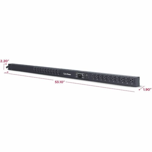 Cyber Power PDU31116 20-Outlets PDUMonitoredNEMA 5-15P20 x NEMA 5-15RNetwork (RJ-45)10 ft Cord Length0UVerticalRack-moun… PDU31116