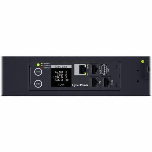 Cyber Power PDU41116 16-Outlets PDUSwitchedNEMA 5-15P16 x NEMA 5-15RNetwork (RJ-45)10 ft Cord Length0UVerticalRack-mount… PDU41116
