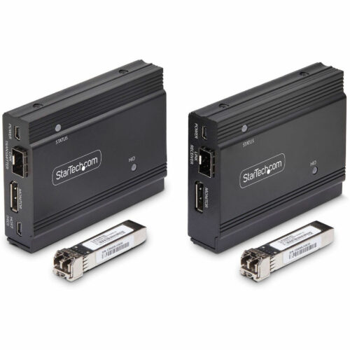 Startech .com DisplayPort KVM Extender over Fiber Optic, 4K 60Hz, Console Extender Kit, Up to 984ft/300m (Multi-mode), 2x 10G SFP+ Mod… FD121-KVM-EXTENDER