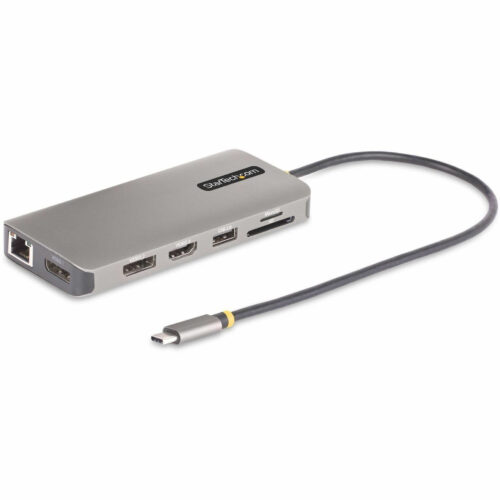 Startech .com USB-C Triple-Monitor Multiport Adapter, Dual 4K 60Hz + 4K 30Hz HDMI & DP, 4x USB-A, 100W PD Pass-Through, GbE, SD Card… 154B-USBC-MULTIPORT
