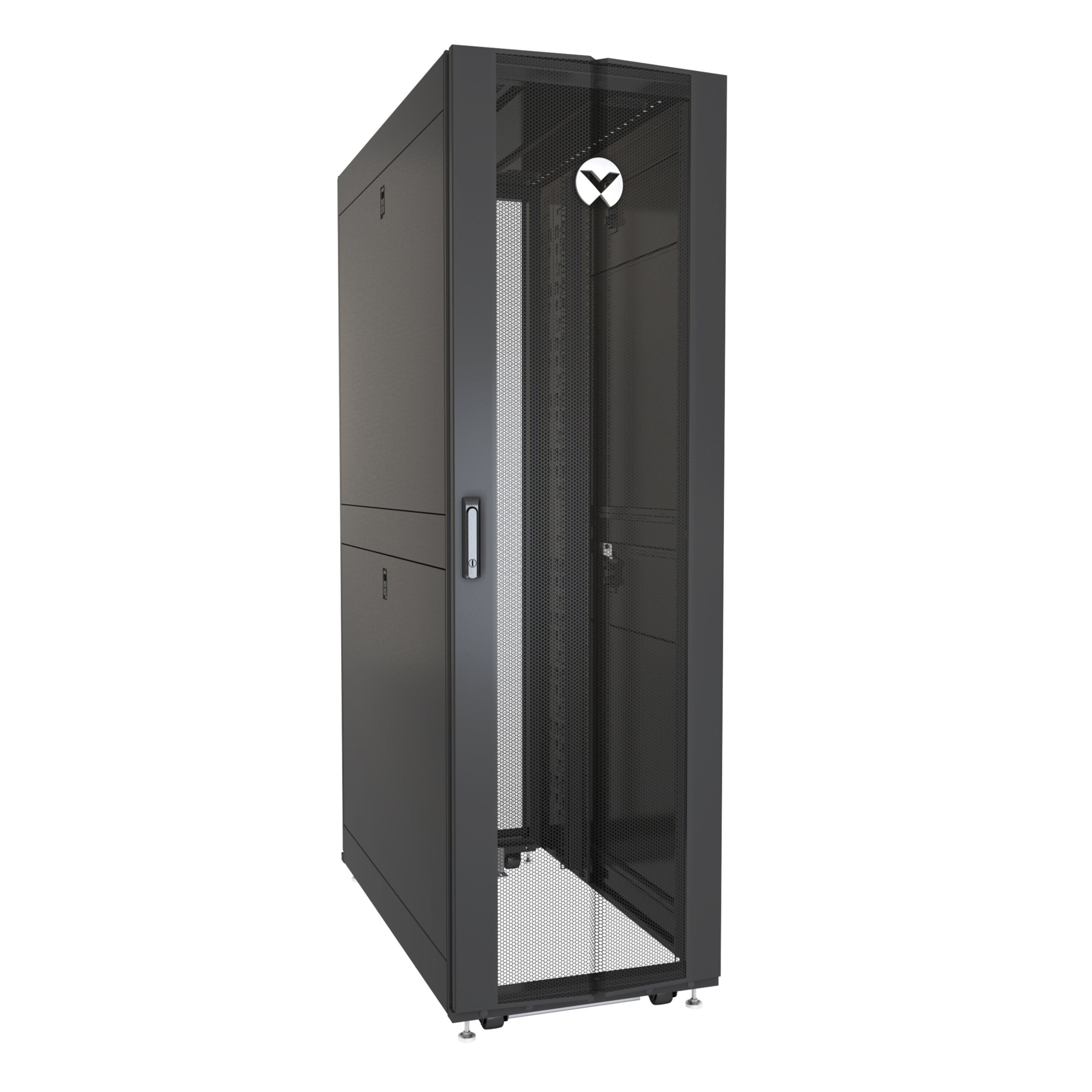 Vertiv VR Rack42U Server Rack Enclosure| 600x1200mm| 19-inch Cabinet (VR3300)2000x600x1200mm (HxWxD)| 77% perforated doors| Sides| Casters VR3300