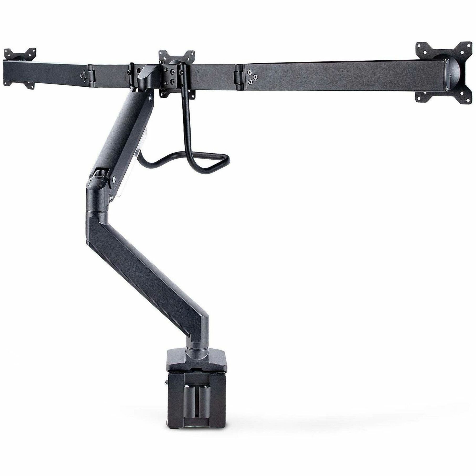 Startech .com Crossbar Triple Monitor Desk Mount For Up To 3x 27in Screens, VESA 75×75/100×100, Tool-Less Arm Adjustments, C-Clamp/Gr… 3M1A3SG-MONITOR-ARM