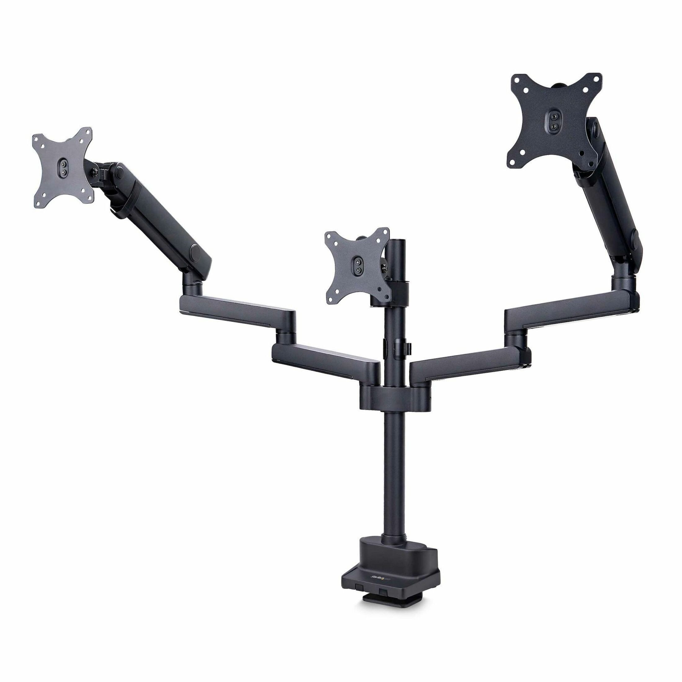 Startech .com Triple Monitor Desk Mount For Up To Three 27in Screens, VESA 75×75/100×100, Tool-Less Arm Adjustments, C-Clamp/Grommet -… 3MP2AG-MONITOR-ARM