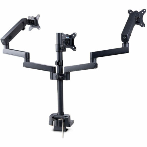 Startech .com Triple Monitor Desk Mount For Up To Three 27in Screens, VESA 75×75/100×100, Tool-Less Arm Adjustments, C-Clamp/Grommet -… 3MP2AG-MONITOR-ARM