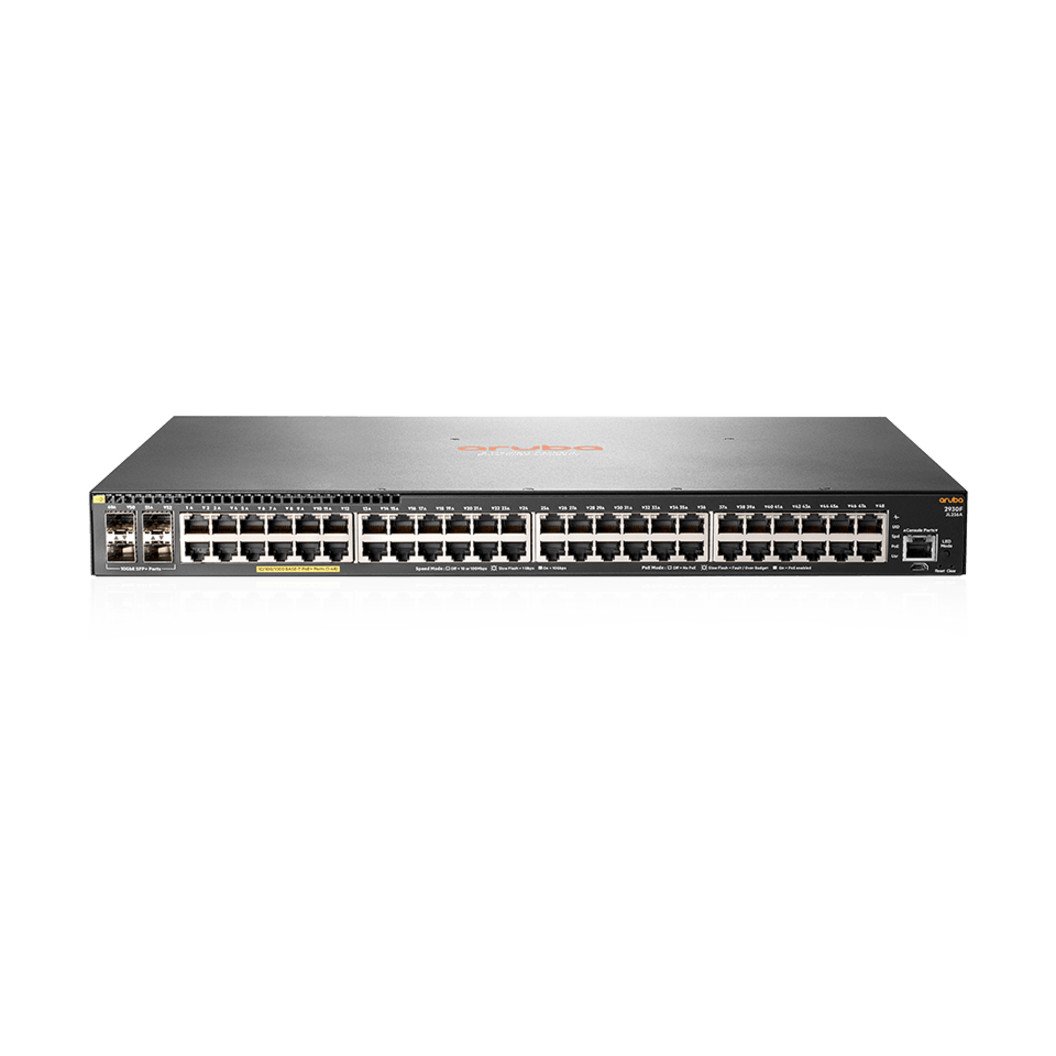 Aruba HPE 2930F 48G PoE+ 4SFP+ Switch48 PortsManageable3 Layer SupportedModularOptical Fiber, Twisted Pair1U HighRack-mountabl… JL256A#ACF