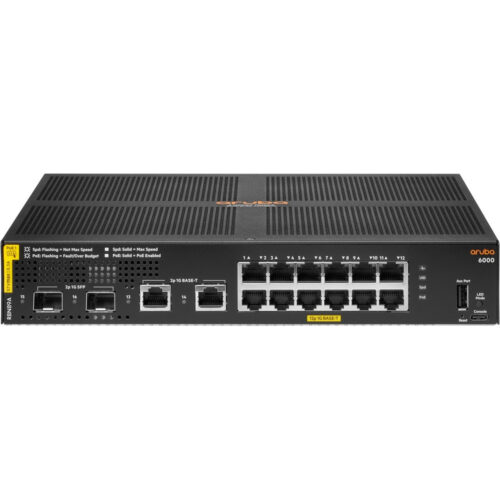 Aruba HPE 6000 12G Class4 PoE 2G/2SFP 139W Switch12 PortsManageableGigabit Ethernet10/100/1000Base-T, 100/1000Base-X3 Layer Supporte… R8N89A#ABG