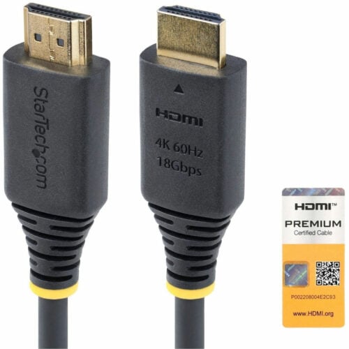 Startech .com 12ft (3.6m) Premium Certified High Speed HDMI Cable, 4K 60Hz/1440p 144Hz, 18Gbps, UHD HDMI 2.0 Cord, TPE JacketPrem… HDMI2-CABLE-4K60-12F