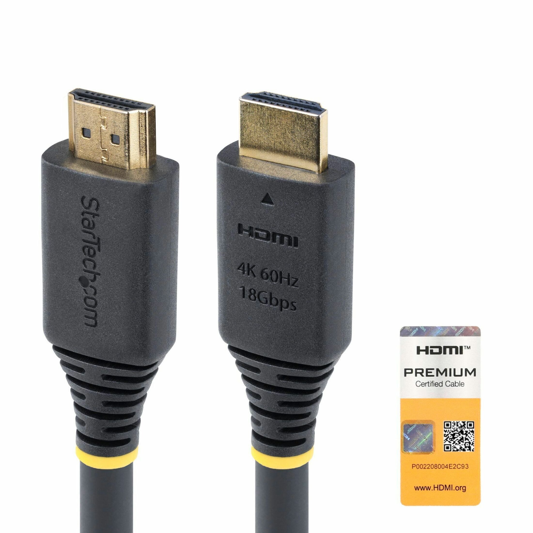 Startech .com 20ft (6m) Premium Certified High Speed HDMI Cable, 4K 60Hz/1440p 144Hz, 18Gbps, UHD HDMI 2.0 Cord, TPE JacketPremiu… HDMI2-CABLE-4K60-20F