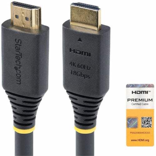 Startech .com 20ft (6m) Premium Certified High Speed HDMI Cable, 4K 60Hz/1440p 144Hz, 18Gbps, UHD HDMI 2.0 Cord, TPE JacketPremiu… HDMI2-CABLE-4K60-20F