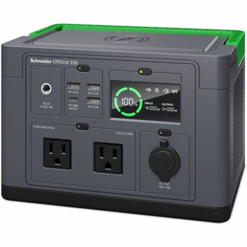 APC by Schneider Electric OffGrid Multipurpose Power Source6.4″ Width x 8.8″ Depth x 6″ Height1 PieceBlack, Green PPS330