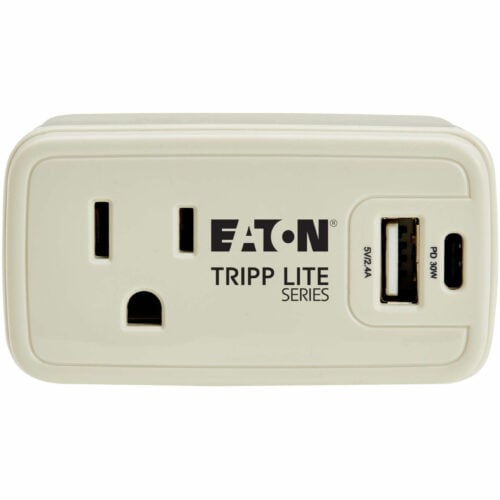 Tripp Lite Eaton   Series Power It! 1-Outlet Universal Travel Charger and Power Strip5-15R Outlet, USB-C and USB-A Ports, 32W PD Charging, 5-15… SK10C32