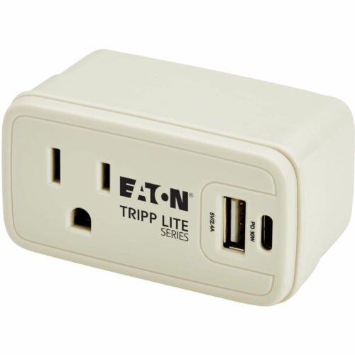 Tripp Lite Eaton   Series Power It! 1-Outlet Universal Travel Charger and Power Strip5-15R Outlet, USB-C and USB-A Ports, 32W PD Charging, 5-15… SK10C32