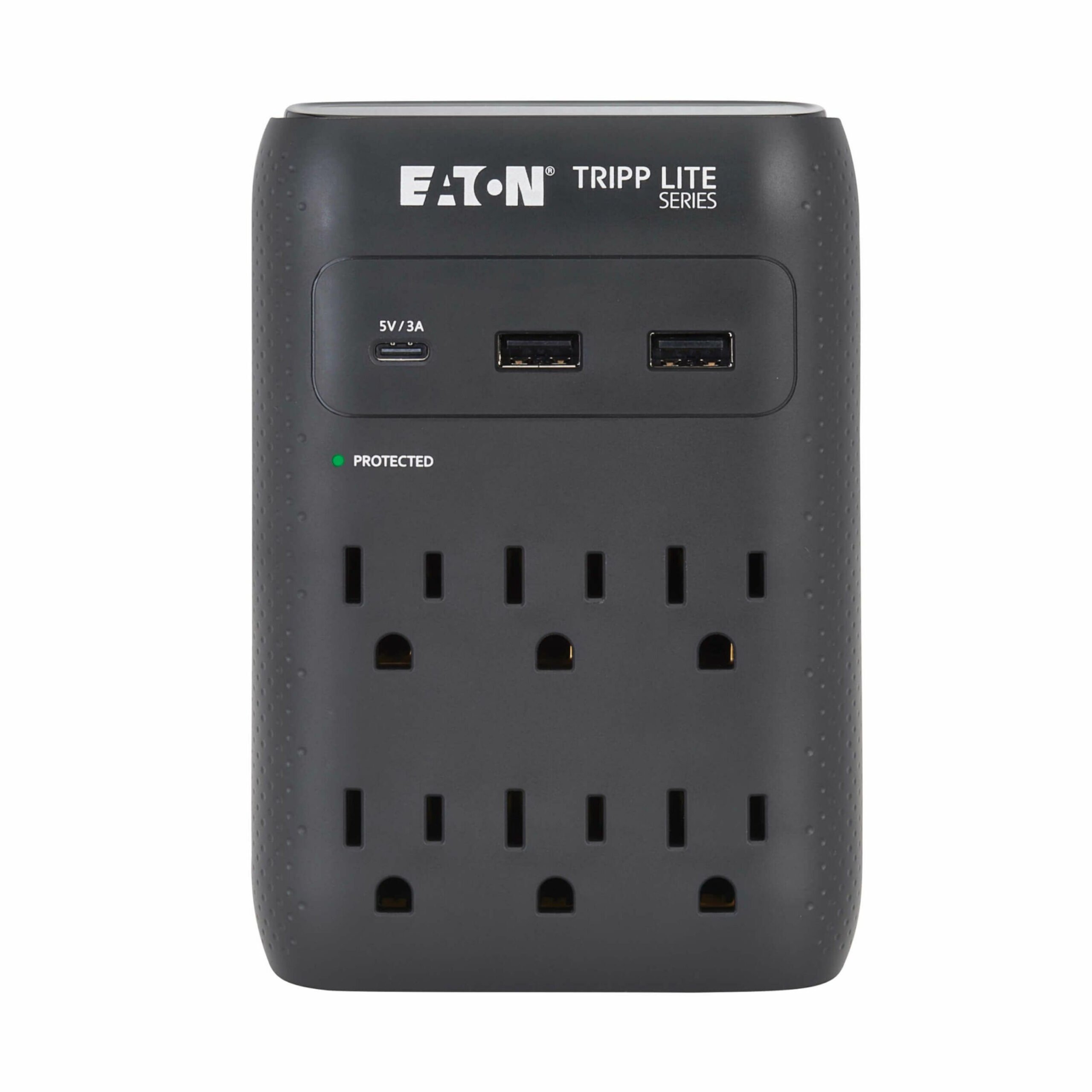 Tripp Lite Eaton   Series Protect It! 6-Outlet Surge Protector5-15R Outlets, USB-C and USB-A Ports, 5-15P Direct Plug-In, 1080 Joules, BlackB… SK60CB