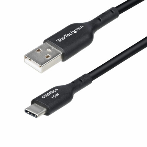 Startech .com 10ft (3m) USB-A to USB-C Charging Cable, Charge & Sync, 3A, USB 2.0, TPE JacketBlack USB Charging CordUSB-A to USB-C Cha… USB2AC10FBKE