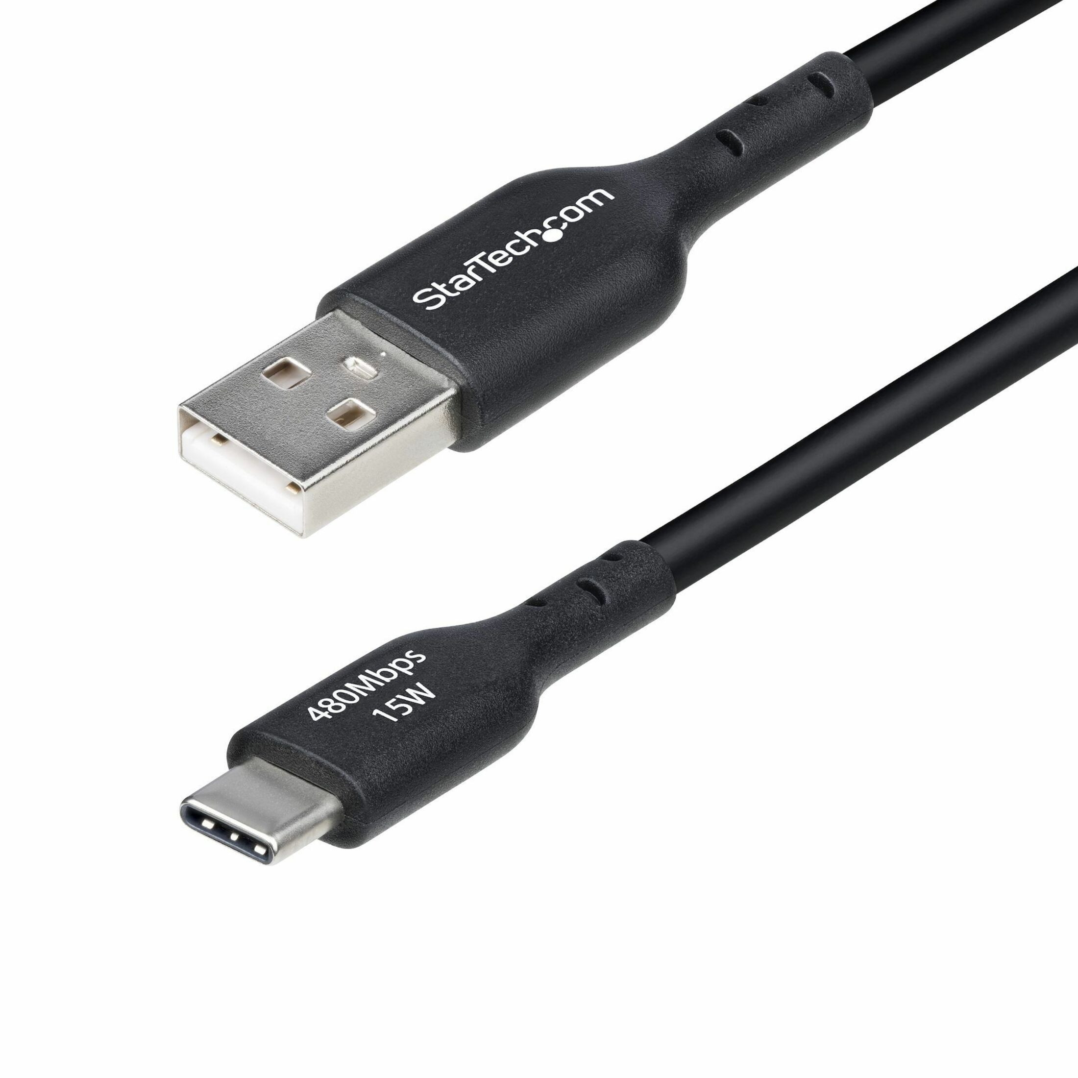 Startech .com 10ft (3m) USB-A to USB-C Charging Cable, Charge & Sync, 3A, USB 2.0, TPE JacketBlack USB Charging CordUSB-A to USB-C Cha… USB2AC10FBKE