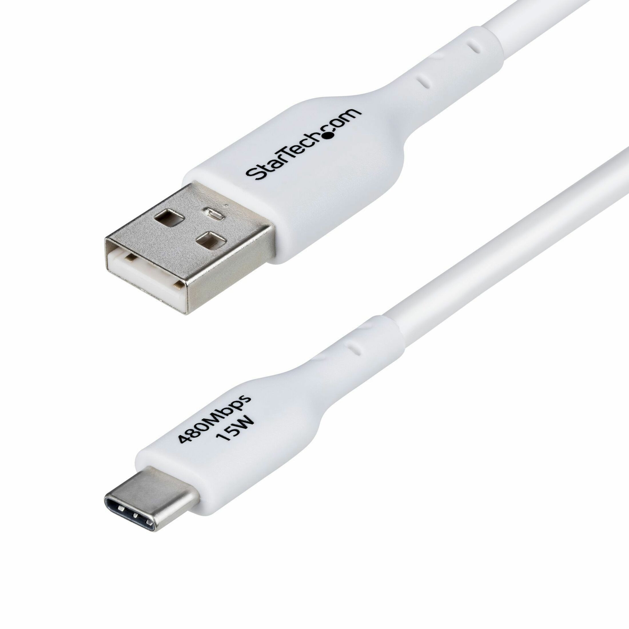 Startech .com 10ft (3m) USB-A to USB-C Charging Cable, Charge & Sync, 3A, USB 2.0, TPE JacketWhite USB Charging CordUSB-A to USB-C Cha… USB2AC10FWHE