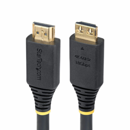 Startech .com 15ft (4.5m) High Speed HDMI Cable with Gripping Connectors, 4K 60Hz/1440p 144Hz, 18Gbps, UHD HDMI 2.0 Cord, TPE Jacket… HDMI2-CABLE-GRIP-15F