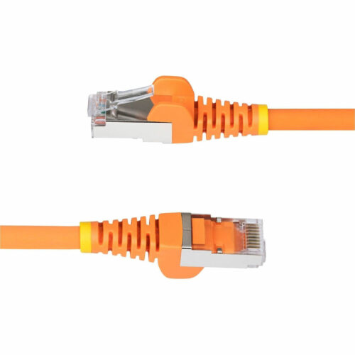 Startech .com 6in Orange CAT6a Ethernet Cable, Snagless RJ45, 10G, 100W PoE, S/FTP, LSZH, 27AWG Pure Copper, 500MHz, Shielded Networ… NLOR-6IN-CAT6A-PATCH