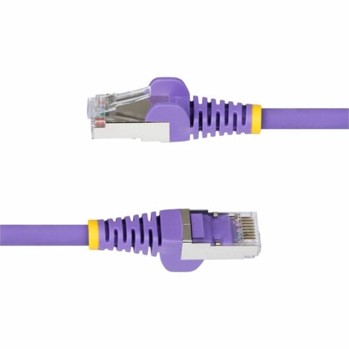 Startech .com 6in Purple CAT6a Ethernet Cable, Snagless RJ45, 10G, 100W PoE, S/FTP, LSZH, 27AWG Pure Copper, 500MHz, Shielded Networ… NLPL-6IN-CAT6A-PATCH