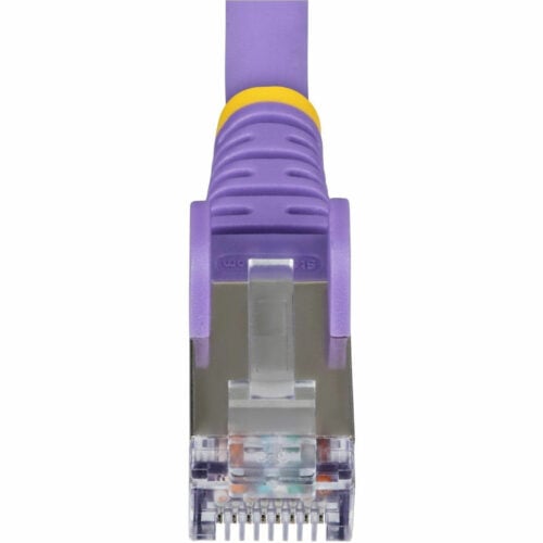 Startech .com 6in Purple CAT6a Ethernet Cable, Snagless RJ45, 10G, 100W PoE, S/FTP, LSZH, 27AWG Pure Copper, 500MHz, Shielded Networ… NLPL-6IN-CAT6A-PATCH