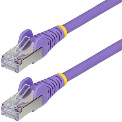 Startech .com 6in Purple CAT6a Ethernet Cable, Snagless RJ45, 10G, 100W PoE, S/FTP, LSZH, 27AWG Pure Copper, 500MHz, Shielded Networ… NLPL-6IN-CAT6A-PATCH