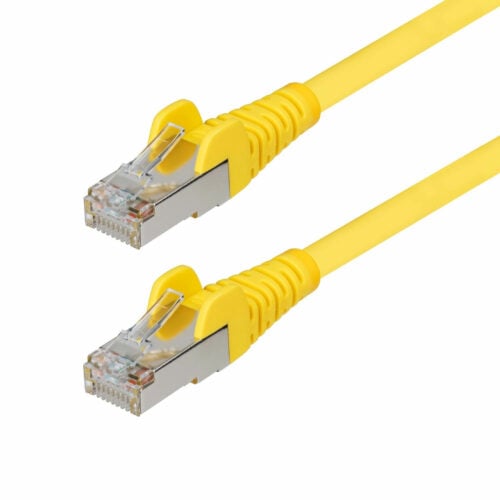 Startech .com 6in Yellow CAT6a Ethernet Cable, Snagless RJ45, 10G, 100W PoE, S/FTP, LSZH, 27AWG Pure Copper, 500MHz, Shielded Networ… NLYL-6IN-CAT6A-PATCH