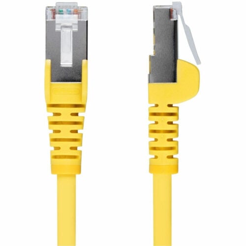 Startech .com 6in Yellow CAT6a Ethernet Cable, Snagless RJ45, 10G, 100W PoE, S/FTP, LSZH, 27AWG Pure Copper, 500MHz, Shielded Networ… NLYL-6IN-CAT6A-PATCH