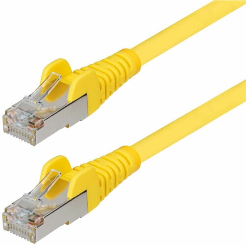 Startech .com 6in Yellow CAT6a Ethernet Cable, Snagless RJ45, 10G, 100W PoE, S/FTP, LSZH, 27AWG Pure Copper, 500MHz, Shielded Networ… NLYL-6IN-CAT6A-PATCH