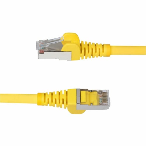 Startech .com 6in Yellow CAT6a Ethernet Cable, Snagless RJ45, 10G, 100W PoE, S/FTP, LSZH, 27AWG Pure Copper, 500MHz, Shielded Networ… NLYL-6IN-CAT6A-PATCH