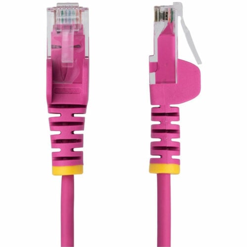 Startech .com 6ft Pink Slim CAT6 Ethernet Cable, Slim Snagless RJ45, UTP, LSZH, 28AWG Bare Copper, Slim Network Patch Cord, Fluke TestedSlim… N6PAT6PKS