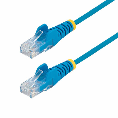 Startech .com 2ft Blue Slim CAT6 Ethernet Cable, Slim Snagless RJ45, UTP, LSZH, 28AWG Bare Copper, Slim Network Patch Cord, Fluke TestedSlim… N6PAT2BLS